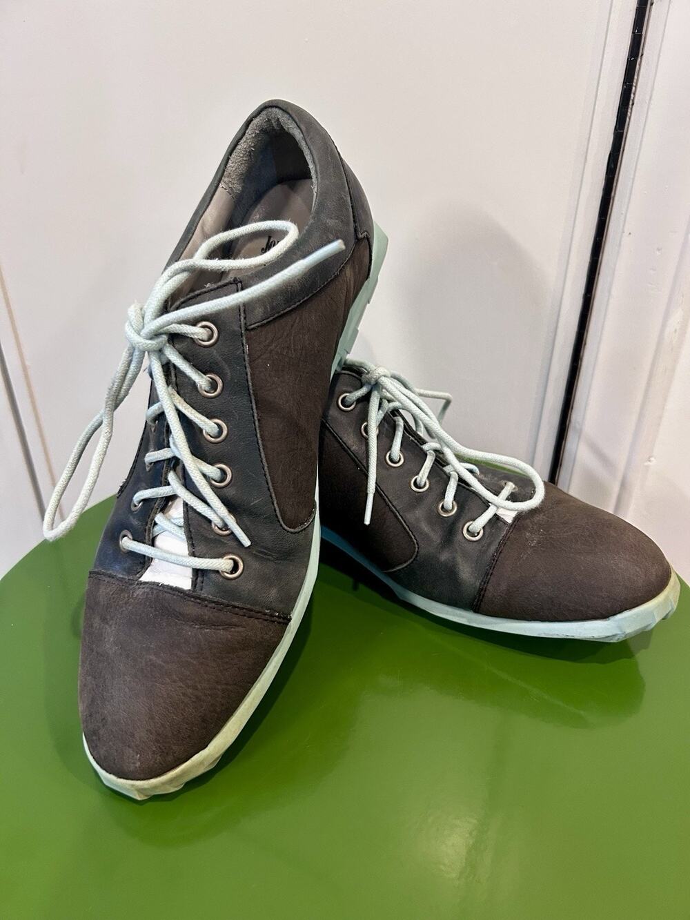 JOHN FLUEVOG Future Round Toe ELROY Capped Toe Derby Lace-up Gray/Blue Size 9